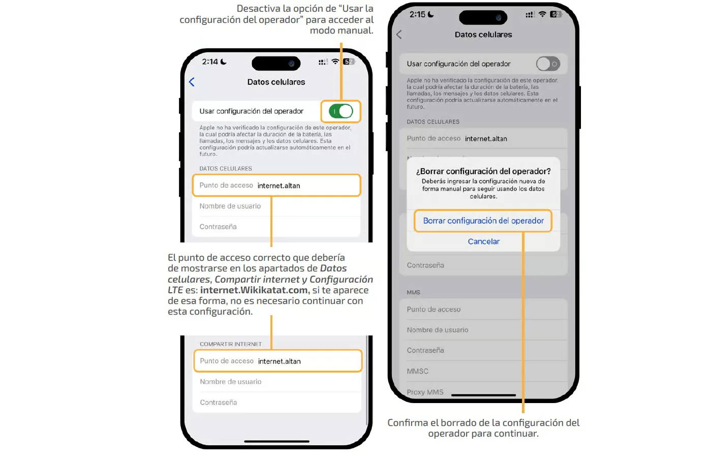 Configuración de APN en iOS, paso 2
